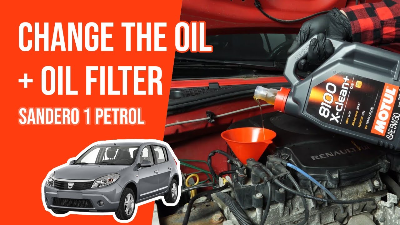 Change the oil and the oil filter Sandero mk1 1.4 🛢