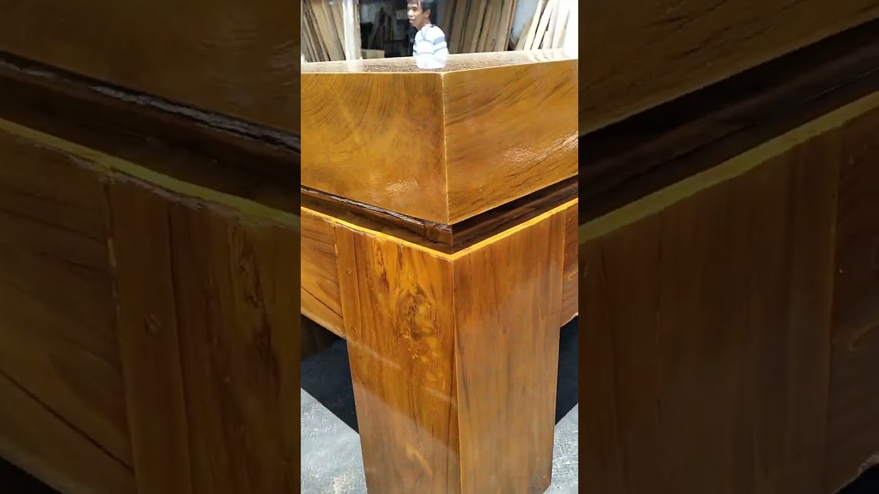 Meja kayu jati  tebal 13 cm by kembar jati barokah...dijamin glowing