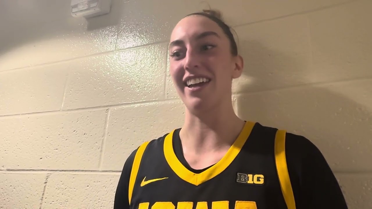Hear from Lucy Olsen after Iowa women's basketball wins at Michigan