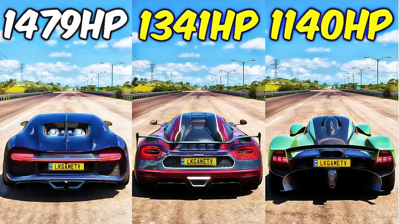 FH5 DRAG RACE! CHIRON Vs AGERA RS Vs VALKYRIE