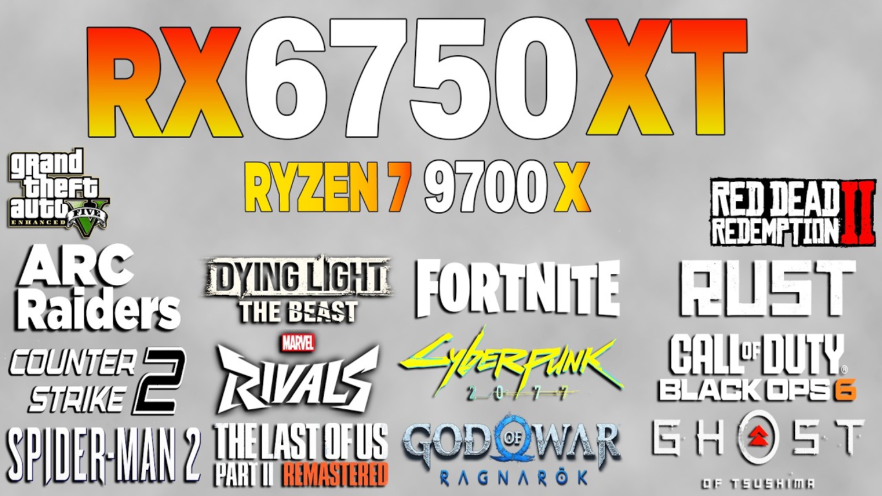 RX 6750 XT + Ryzen 7 9700x - Test in 16 Games 1440p (2026)