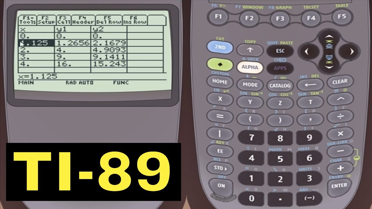 TI-89 Calculator - 27 - Creating a Table of Values of a Function
