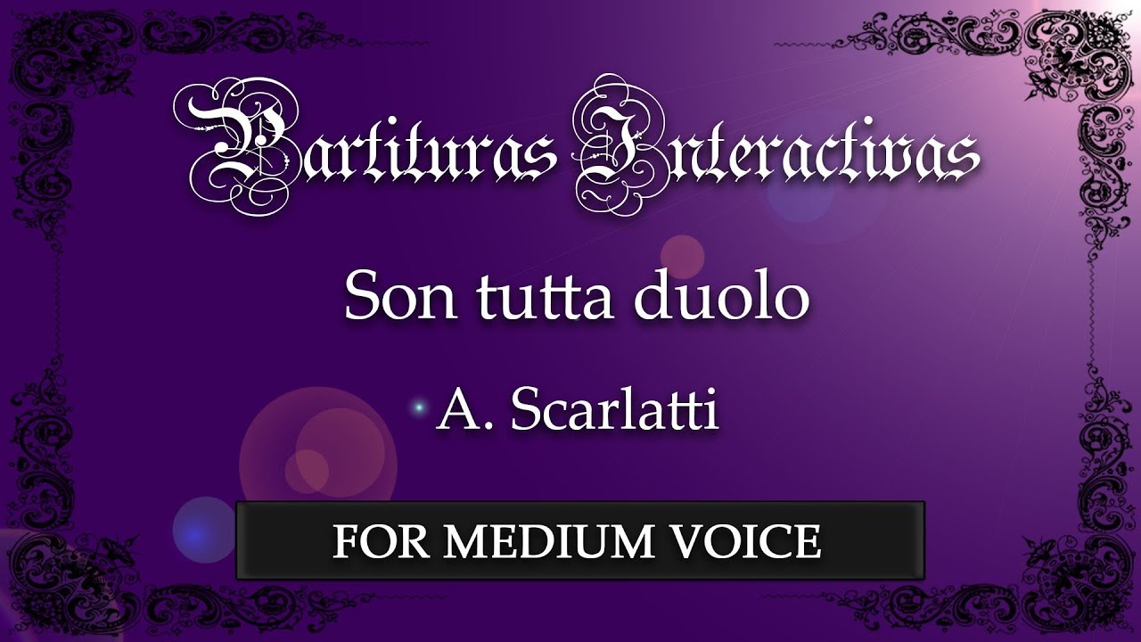 Son tutta duolo KARAOKE FOR MEDIUM VOICE - A. Scarlatti - Key: G Minor