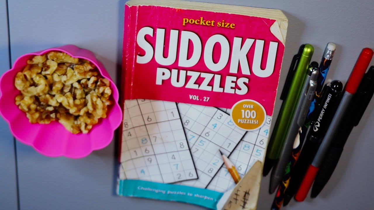 Sudoku Puzzle ASMR Eating Sounds | Walnuts