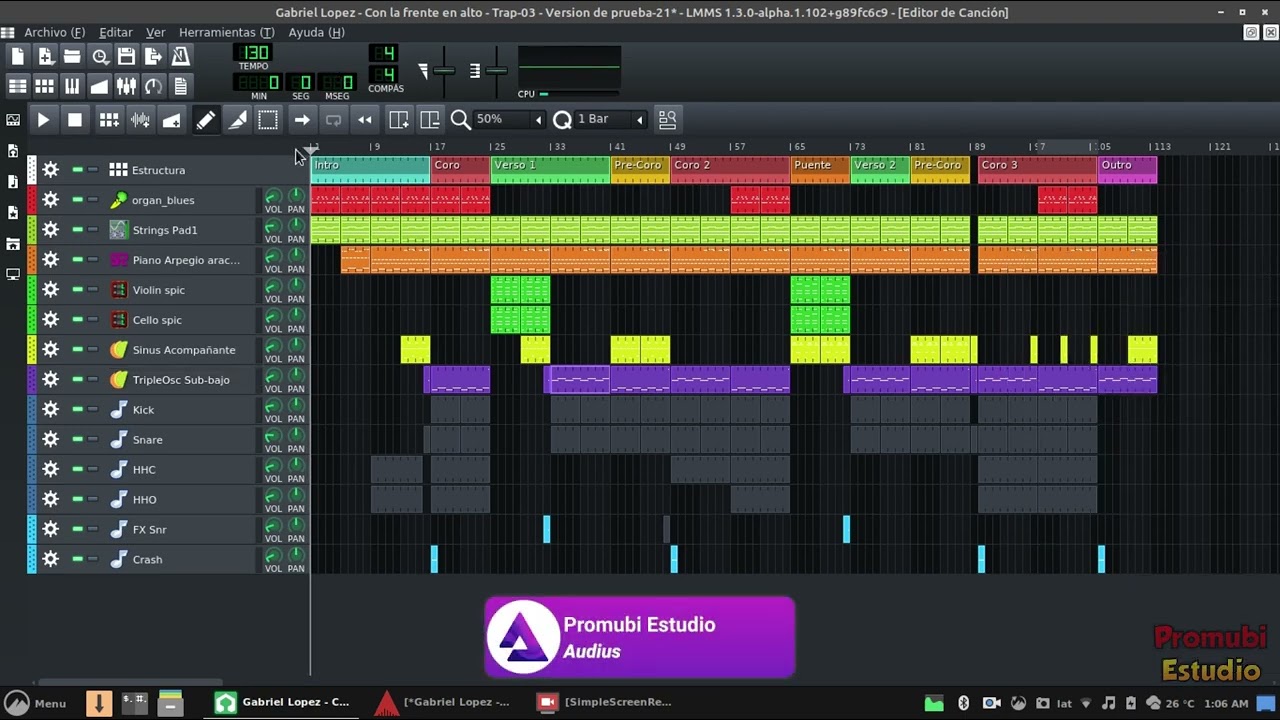 [Maqueta] Con la frente en alto - Gabriel Lopez - Trap Cristiano (LMMS & Ardour 6)
