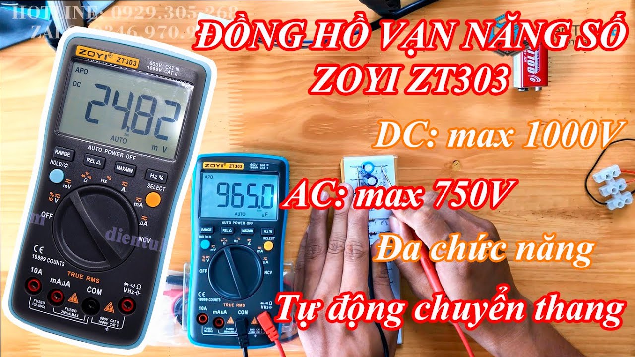 Đồng hồ vạn năng số ZOYI ZT303 chính hãng True RMS 9999 Counts - Hướng dẫn sử dụng