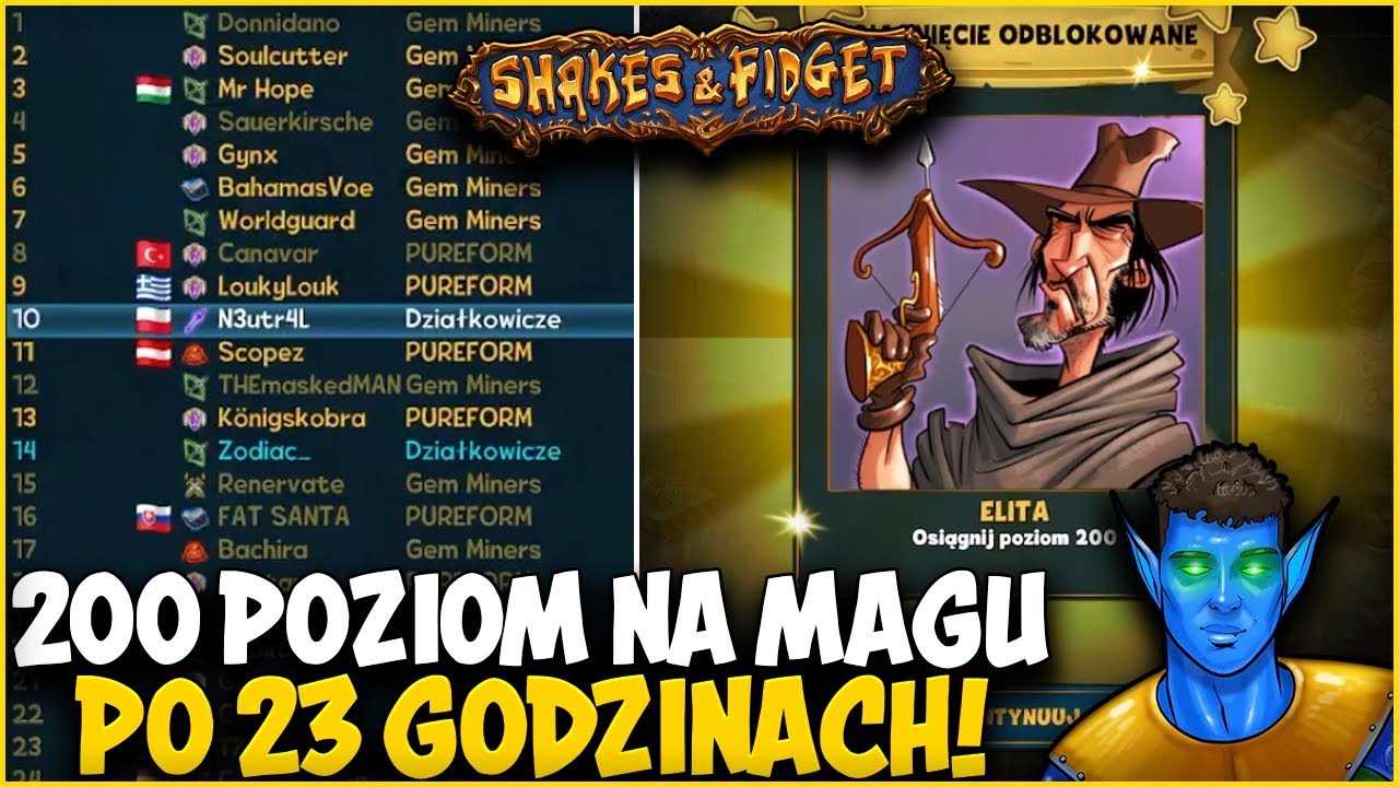 ⭐ PONAD 200 POZIOM MAGIEM DRUGIEGO DNIA SERWERA ⭐ SHAKES & FIDGET ⭐ N3UTR4L ⭐