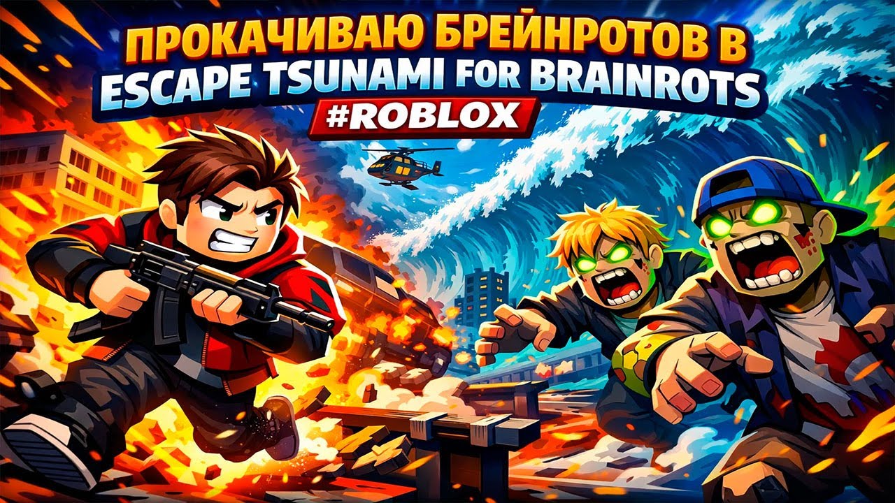 🔥ПРОКАЧИВАЮ БРЕЙНРОТОВ В ESCAPE TSUNAMI FOR BRAINROTS  #roblox #роблокс