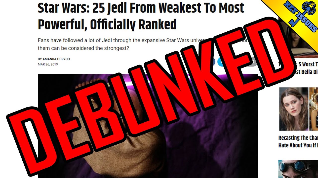 Screen Rant's 25 Jedi From Weakest To Most Powerful DEBUNKED