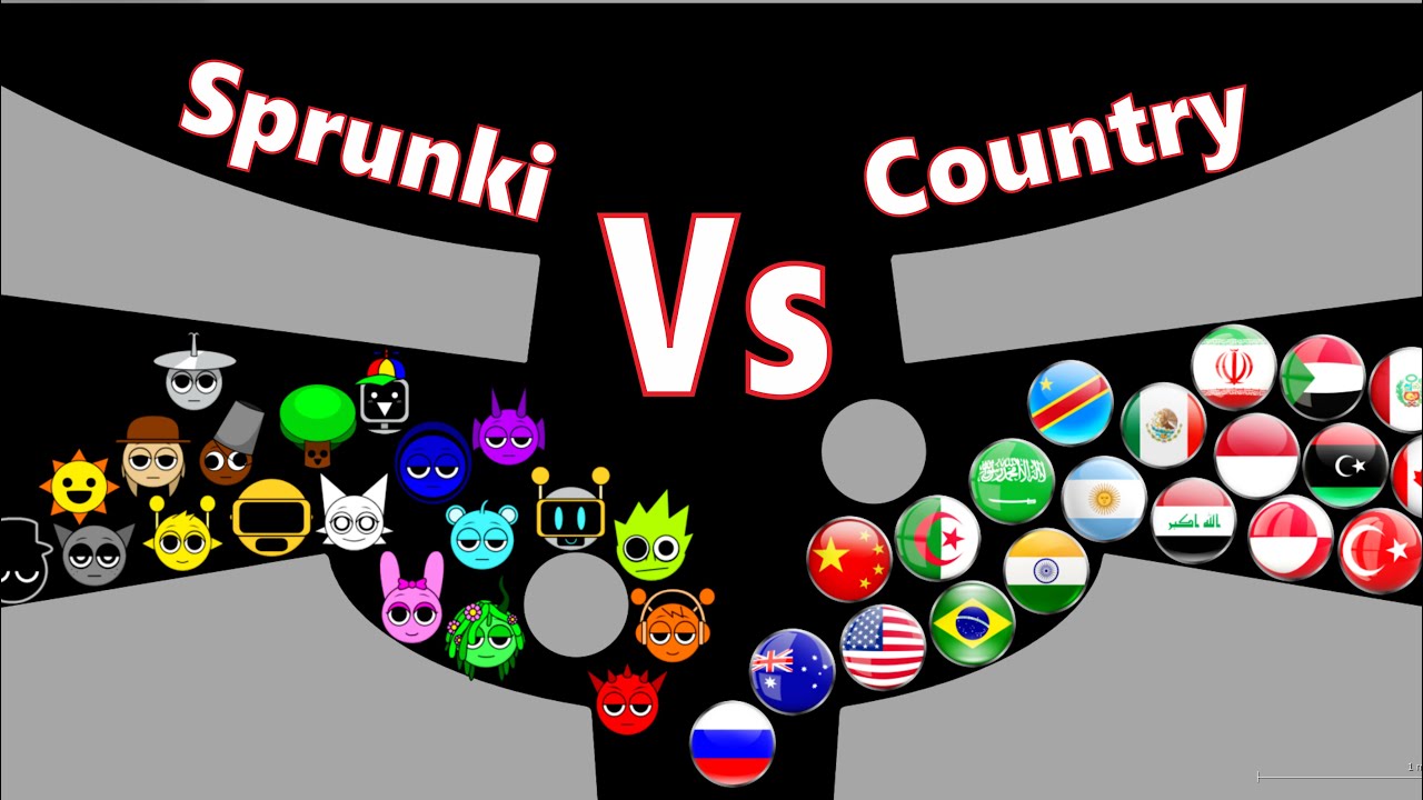 Incredibox Sprunki Vs Country Marble Race 1 │ in Algodoo.
