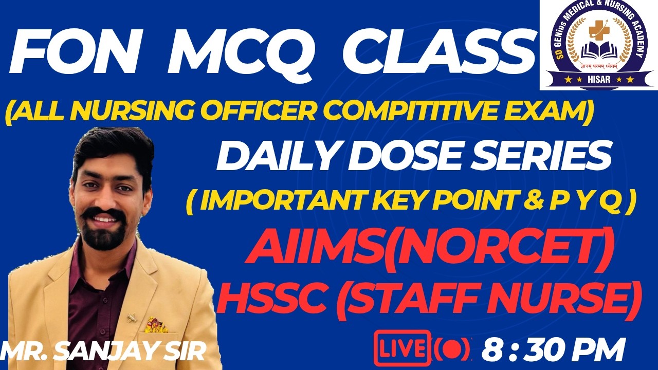 FON / MCQ CLASS BY MR. SANJAY SIR