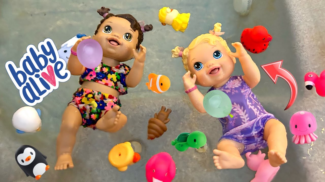 NEW Baby alive dolls Swimming in the pool 💦 pool party