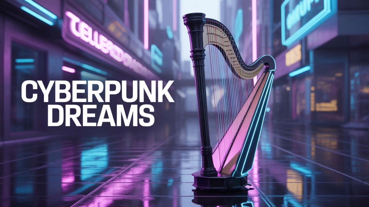 Futuristic Travel Sounds 💫 Neon Harp Party