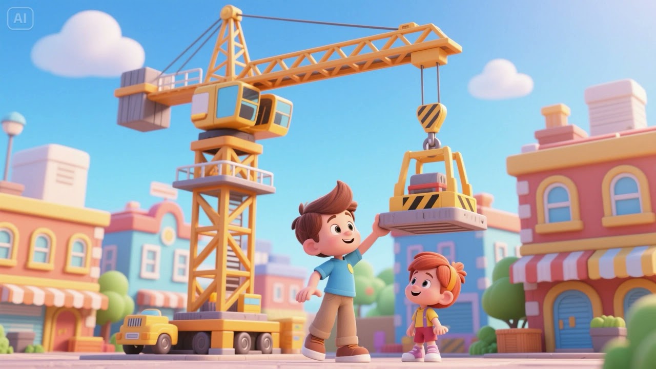 The Giant Crane Lifts and Lifts! 🏗️🚧 | Nursery Rhymes & Kids Song