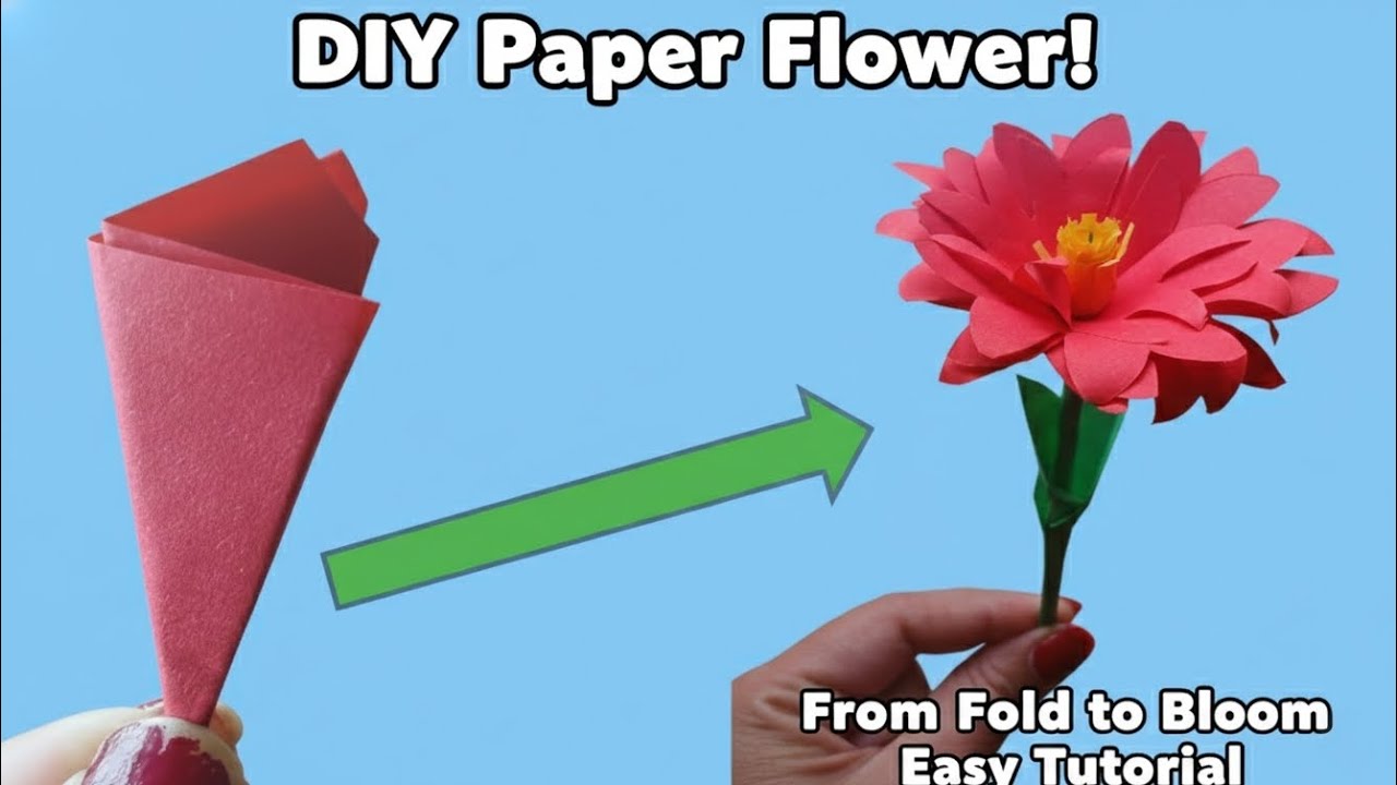 Easy Paper Flower /Paper Flower Making Idea/Diy Flower Craft#papercraft#part28
