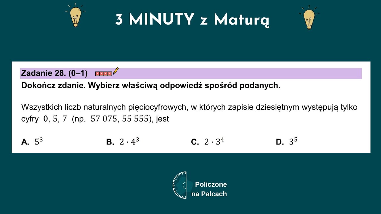 Zadania Matura Matematyka (Poziom Podstawowy) - Kombinatoryka - Wariacja z powtórzeniami