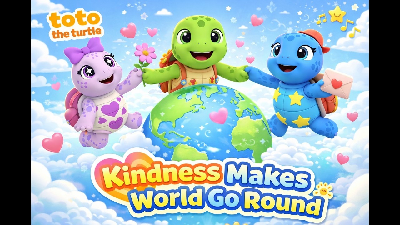 Kindness Makes the World Go Round 🌍💛 | Kids Songs | Toddler & Preschool Songs | Nursery Rhymes