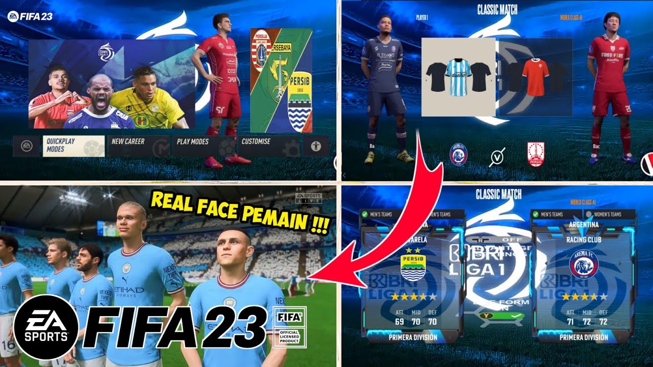 Download FIFA 16 Mod FIFA 23 Terbaru BRI Liga 1 & Eropa UCL Grafik HD Android Offline New Update.