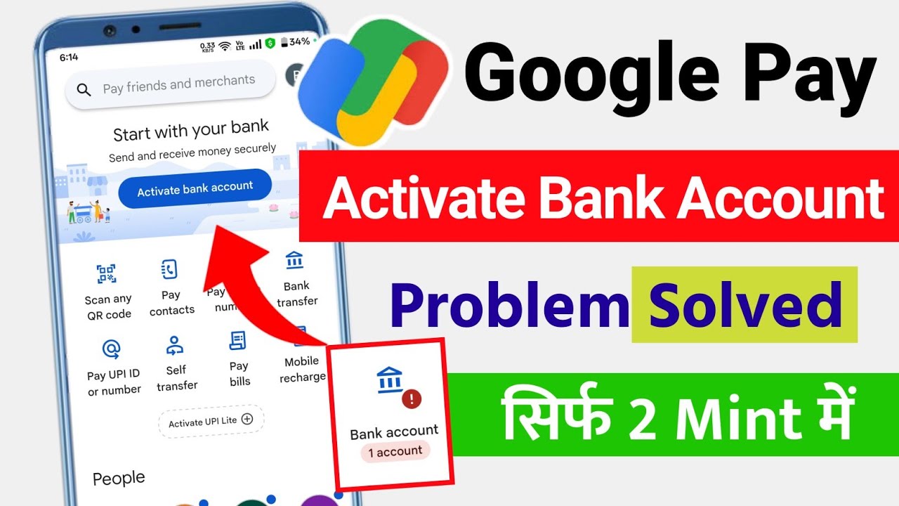 Google pay me bank account inactive ho gaya kya kare | Activate Bank Account Problem Google pay