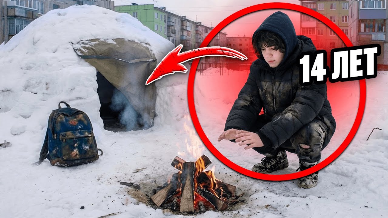 ШКОЛЬНИК ЖИВЕТ ОДИН в СНЕЖНОМ ФОРТЕ в 14 ЛЕТ !