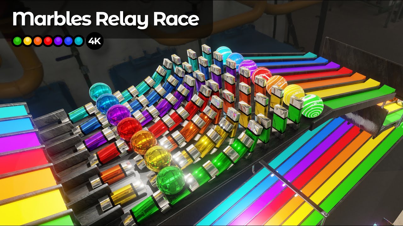 Marbles Relay Race 3D Blender Animation