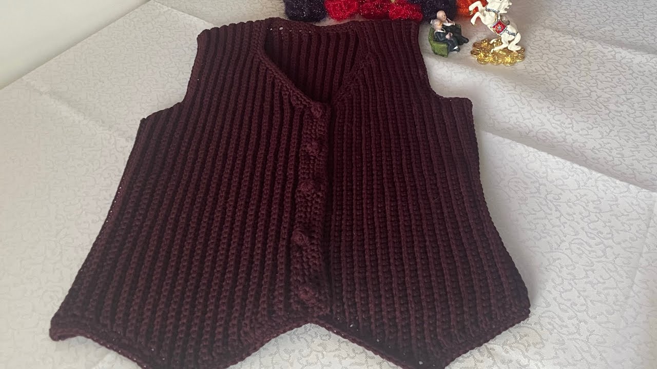 Yandan başlayıp örülen cepken yelek modeli yapımı #crochet