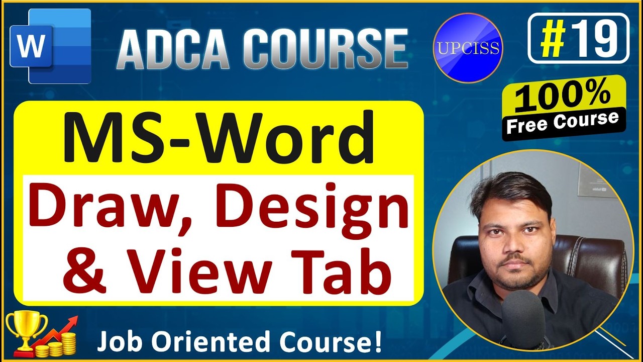 Ms Word Design and View Tab explained in detail | Tutorial for beginners | UPCISS