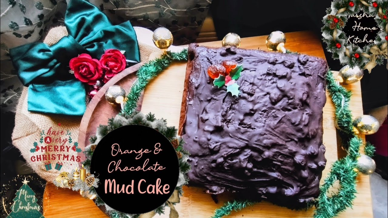 Orange & Chocolate MUD CAKE | Eggless Christmas Cake 