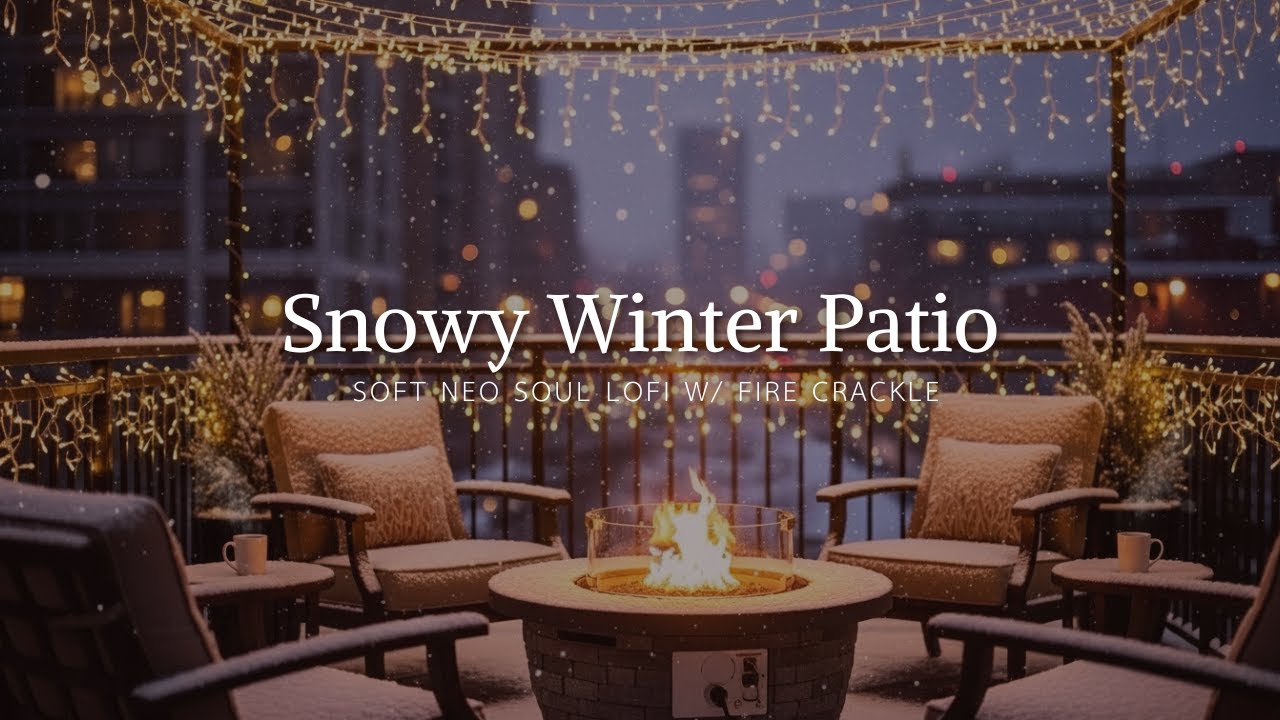 Snowy Winter Patio ☕ LoFi Beats to Relax, Unwind & Focus