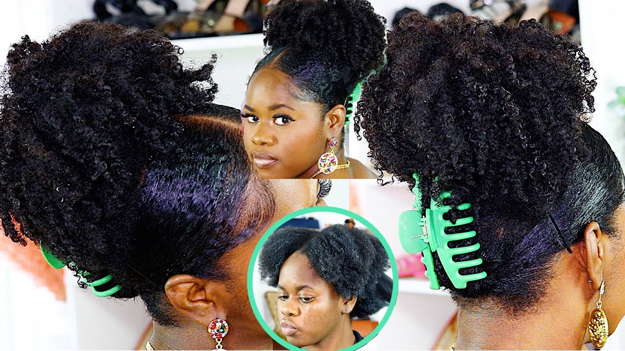 *VIRAL* CLAW CLIP NATURAL PUFF ON SHORT HAIR W/ CLIP IN EXTENSION | HOW TO
