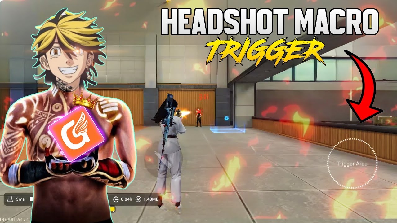 Test GG Game Space Auto Headshot Macro || 100% HEADSHOT ☠️