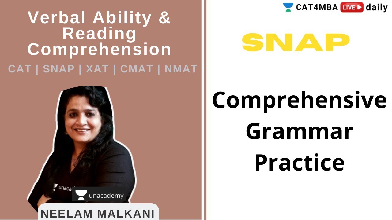 SNAP | Verbal Ability |  Comprehensive Grammar Practice | By Neelam Malkani