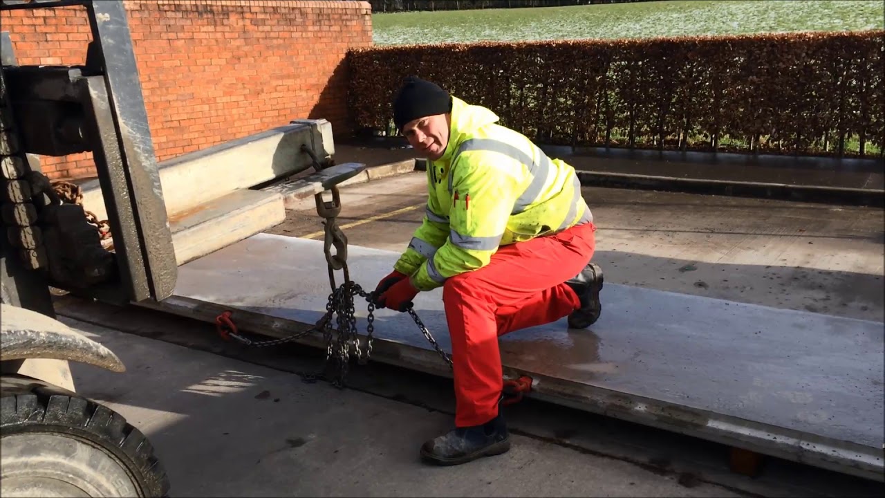 Lifting Prestressed Walls Panel with Forklift Moore Concrete