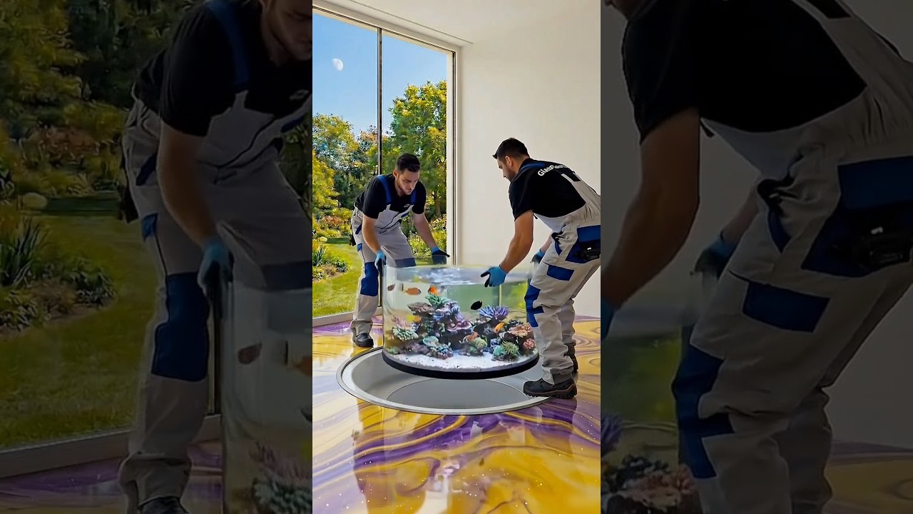 THIS FLOOR IS JUST UNBELIEVABLE😱Luxury Aquarium EpoxyFloor #epoxyfloor #housedecor #housedesign #diy