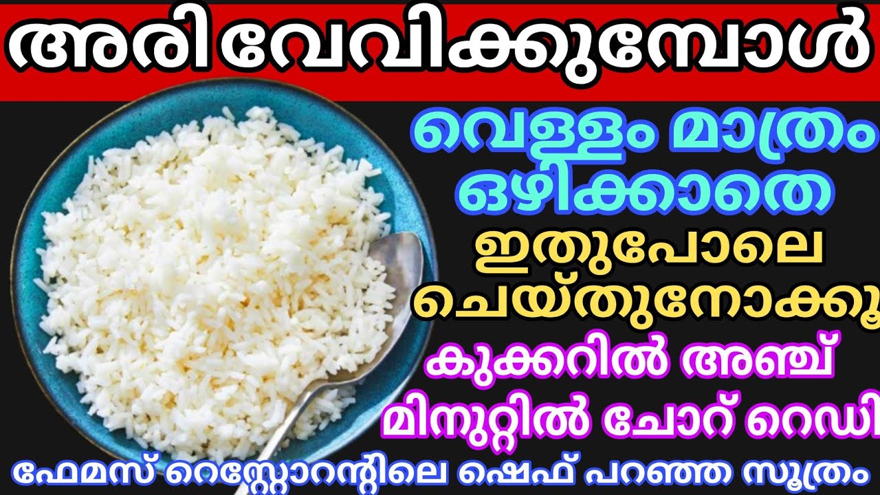 കുക്കറിൽ ചോറ് വേവിക്കുമ്പോൾ ഇനി വെള്ളം അല്ലാതെ ഇങ്ങനെ ചെയ്തു നോക്കു Rice Cooking Easy Kitchen Tips
