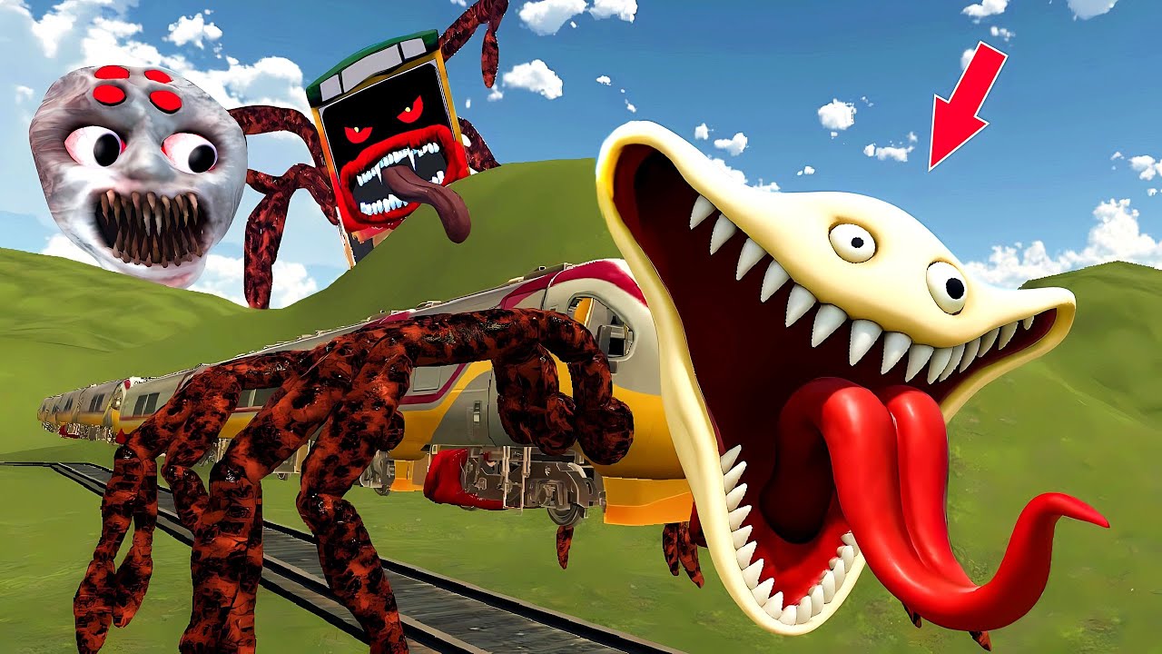 EVOLUTION OF MONSTERS: ROBLOX HUNGRY WORM TRAIN VS ALL EATER TEAM VS HOUSE HEAD VS CHOO CHOO CHARLES