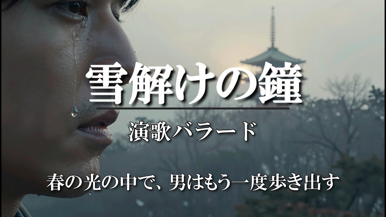 『雪解けの鐘』【男性・演歌バラード】雪の中に立ち続けた男が、ようやく顔を上げる。愛した人への未練を、雪解け水と一緒に大地へ流した日の物語。春の光の中で、男はもう一度歩き出す。
