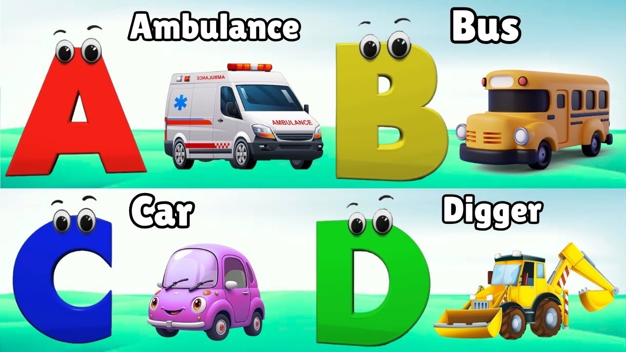ABC Song Phonics, Transportation Song, ABC Song, Alphabet Educational Song A to Z for kids
