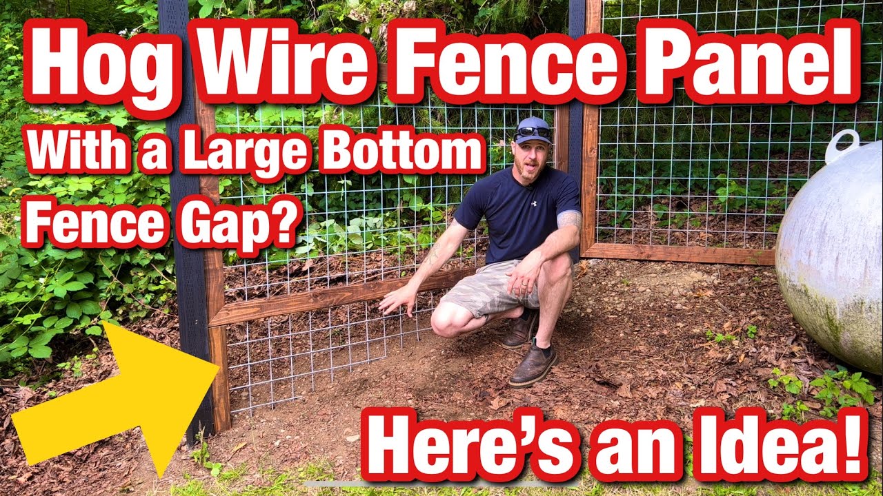 Is Your Hog Wire Fence on a Steep Slope Causing a Large Open Gap at the Bottom? This DIY May Fix it!