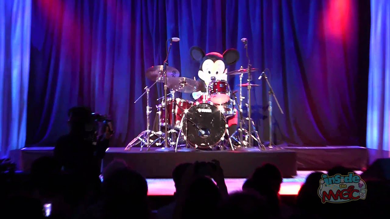 Mickey Mouse plays drums with the D23 Orchestra at the 2011 D23 Expo