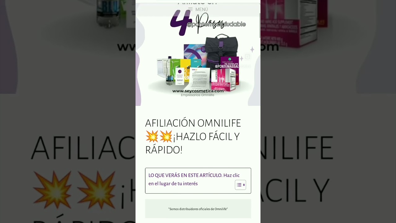 Afiliaci&oacute;n a Omnilife desde tu celular 📱📱