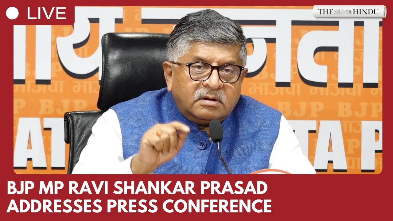 Ravi Shankar Prasad addresses press conference at BJP headquarters in New Delhi