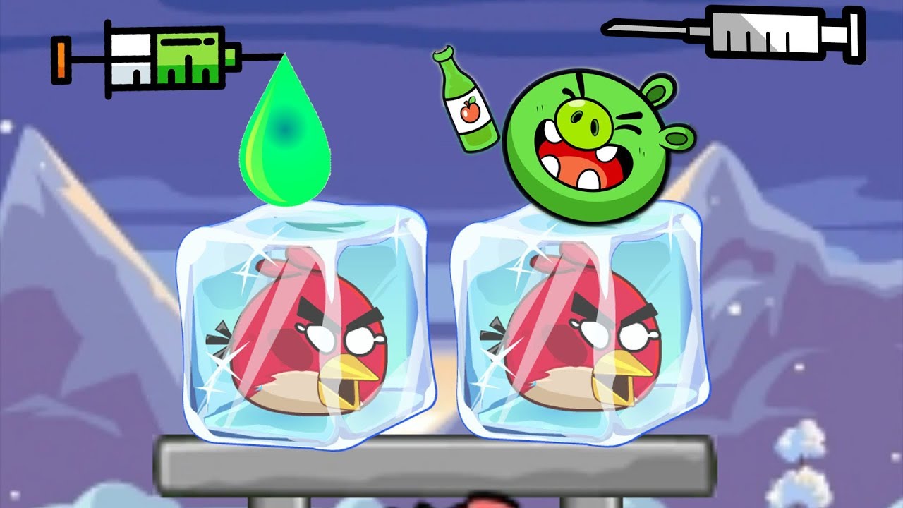 Angry Birds Frozen - RESCUE AND UNFREEZE THE BIRDS BY DRAWING WATER WAY LEVELS!