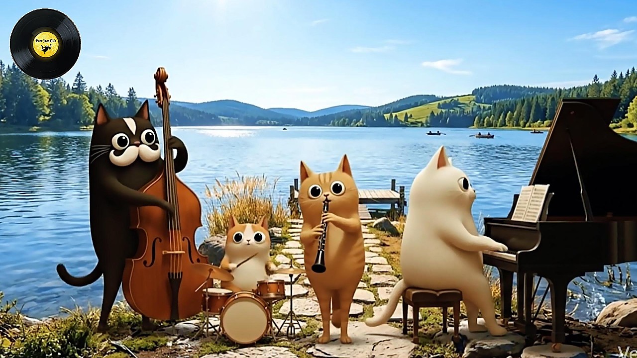 🐱The Coolest Lake Band | Relaxing Bossa Nova Jazz for Daydreaming Cats 🍃🎵