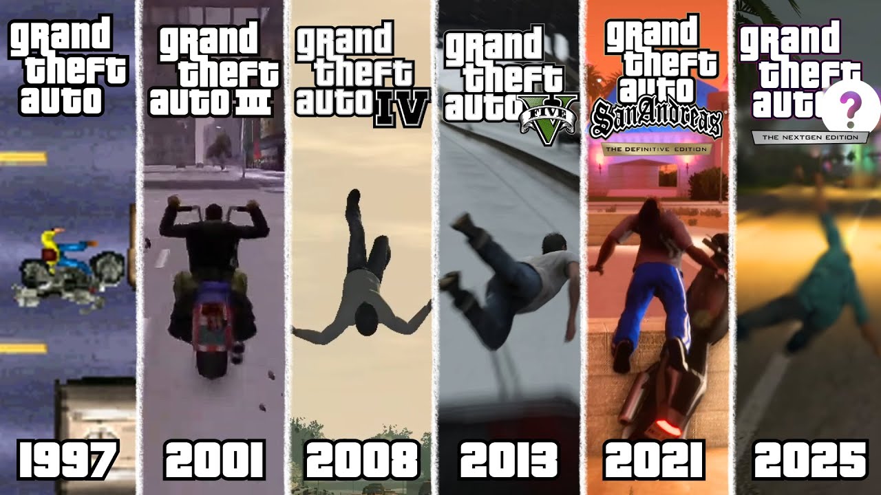 Вылет из Машин во ВСЕХ GTA (1997–2025)