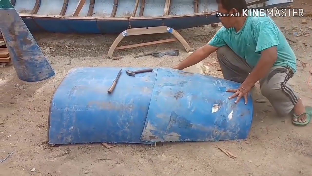 Pembuatan sampan drum plastik next generation