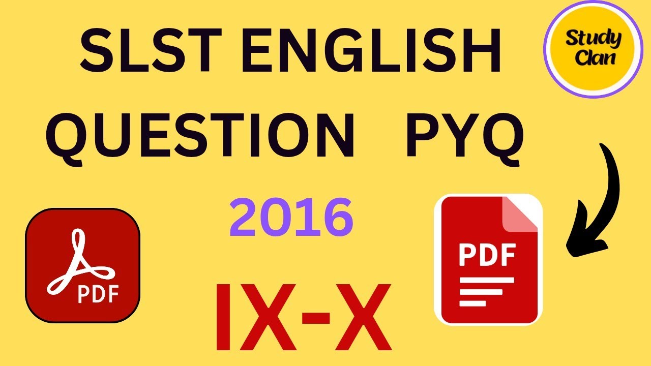 SLST English Question Paper PYQ 2016 (IX-X) #slst