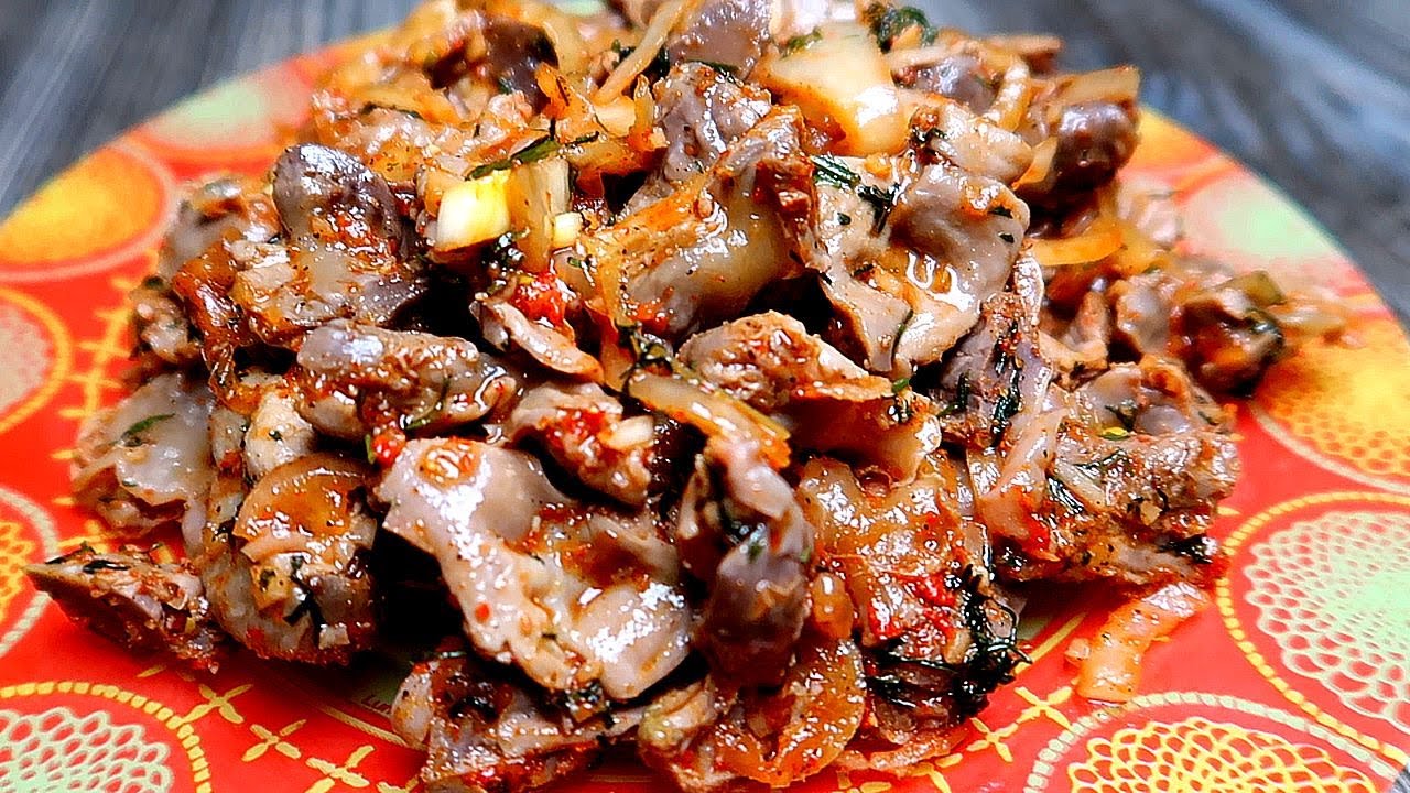 ХЕ из куриных желудочков. Папа показывает вкусный рецепт ХЕ.