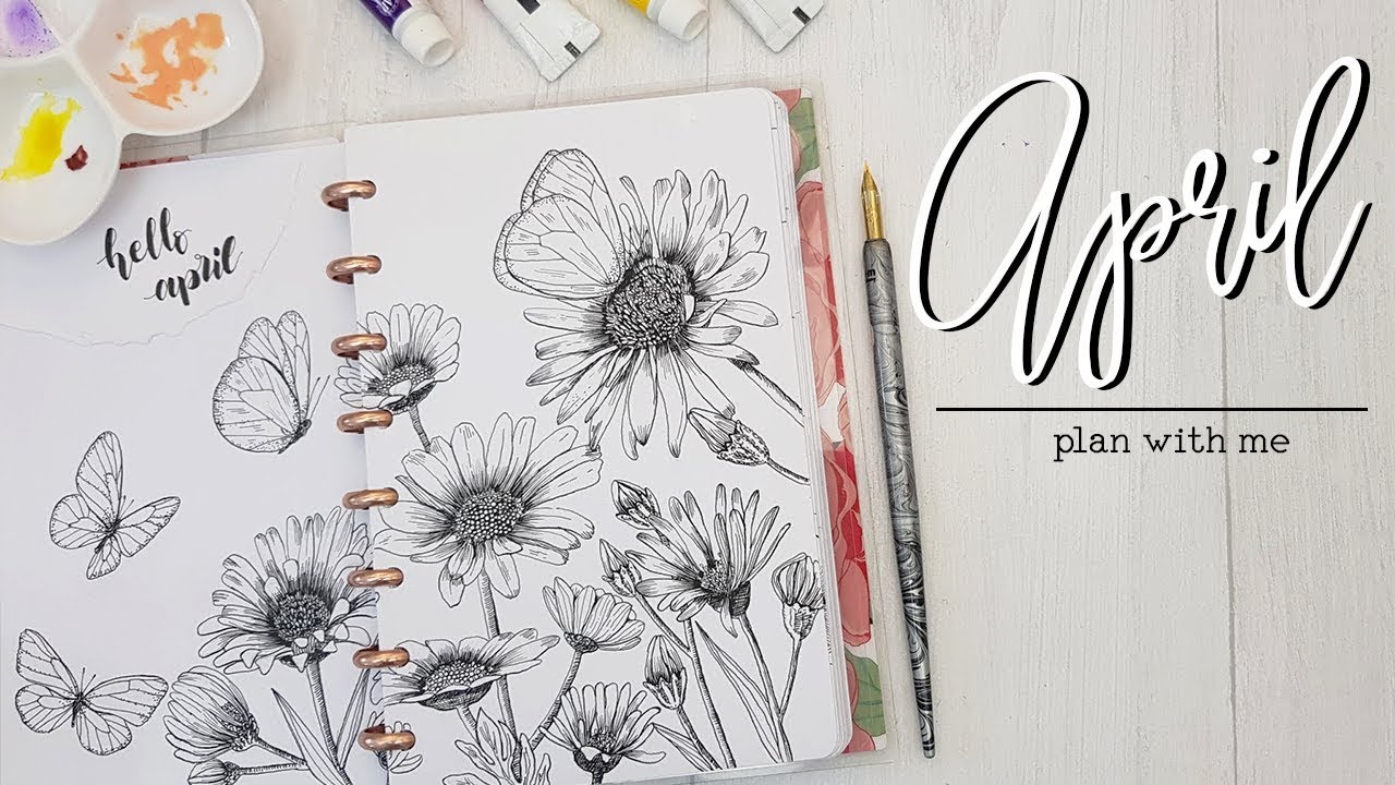 Plan With Me | April 2018 - Modern Florals | Discbound Bullet Journal