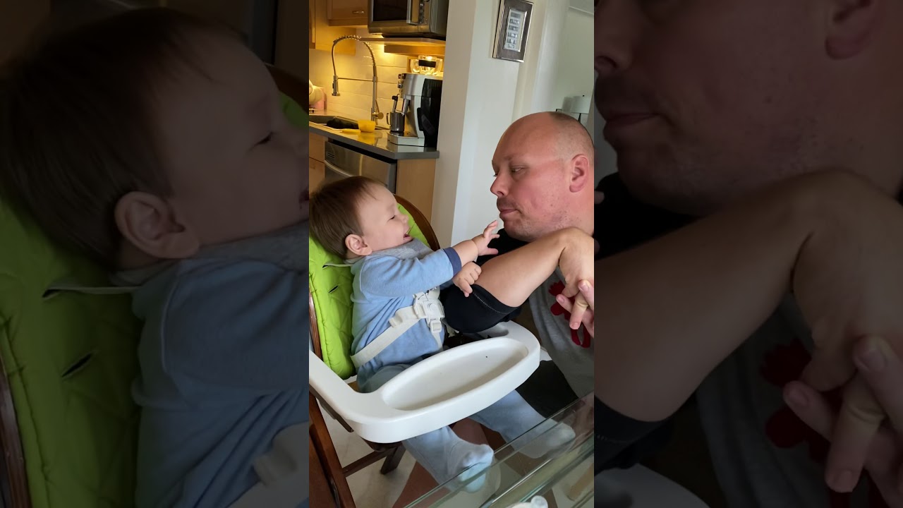 Playing w Daddy’s Tongue-10 & half months